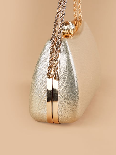 Code by Lifestyle Light Gold Clutch