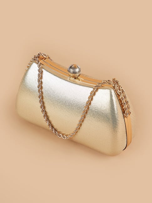 Code by Lifestyle Light Gold Clutch