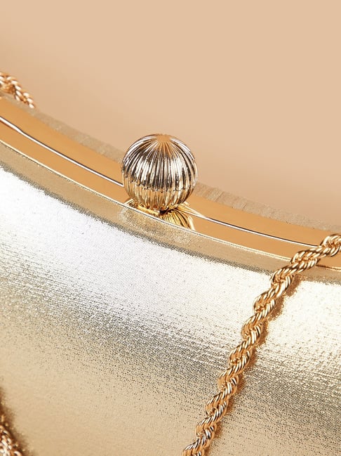 Code by Lifestyle Light Gold Clutch