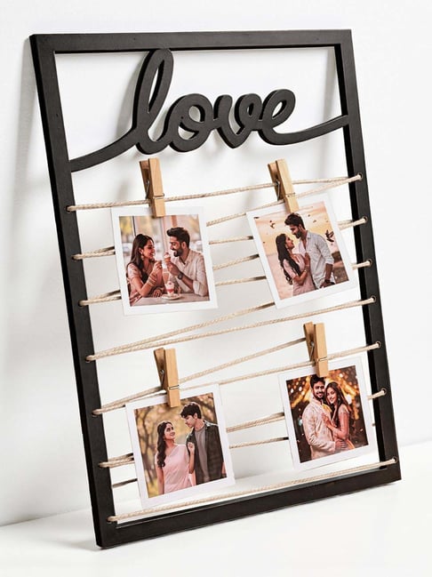 Art Street Valentine Gift Fridge Magnet Black Solid Photoframe