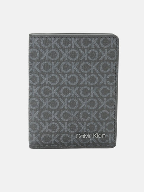 CALVIN KLEIN Black Printed Medium Leather Bi-Fold Wallet