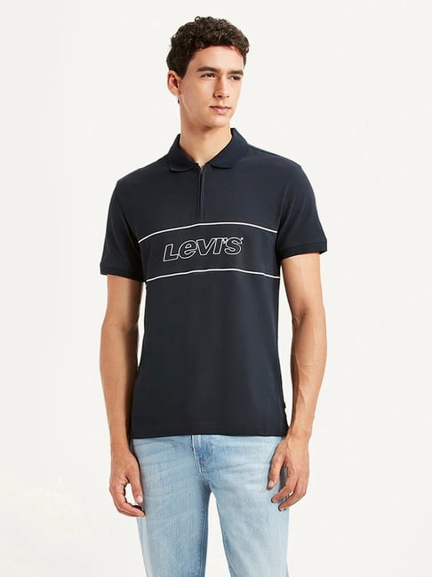 Levi's Men's Brand Logo Navy Slim Fit Polo T-shirt-picture-26