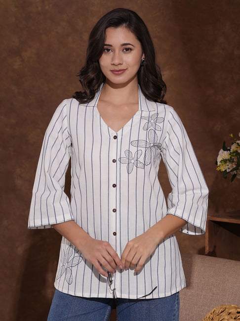Kami Kubi White Cotton Printed Tunic-picture-36