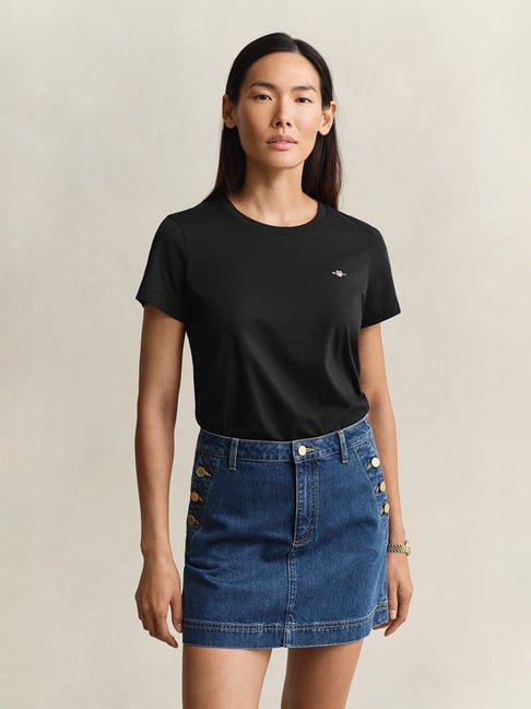 GANT Women Black Shield T-Shirt
