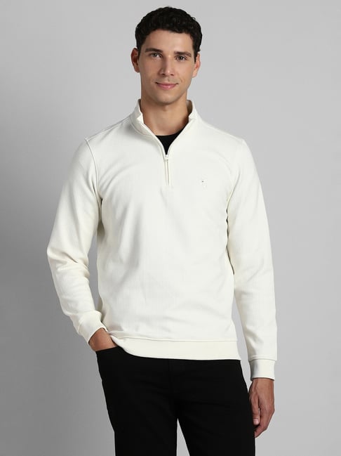 Simon Carter London White Regular Fit Solid Sweatshirt-picture-12
