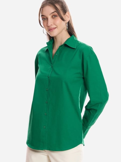 Virgio Green Cotton Shirt