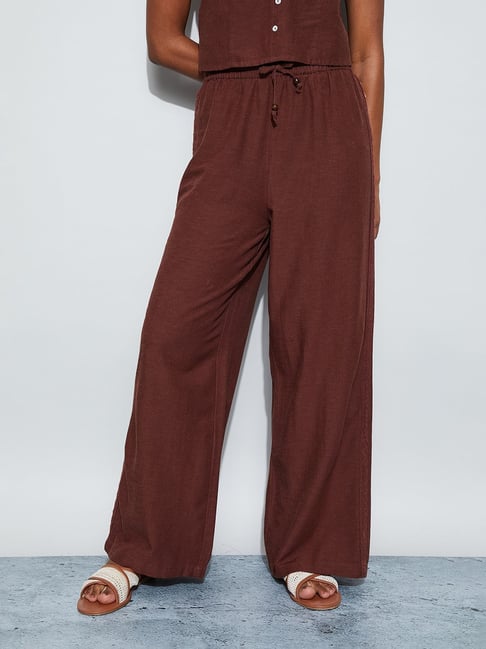 Ginger by Lifestyle Brown Regular Fit Elasticated Trouser