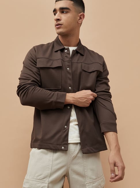 Forca by Lifestyle Brown Nxt Shaper Regular Fit Jacket