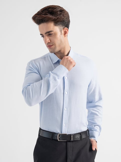 Red Tape Blue Relaxed Fit Solid Shirt-picture-36