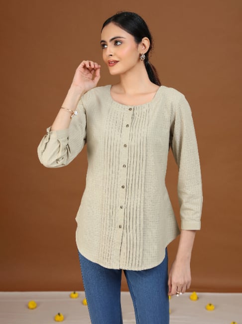 Cotton Culture Pastel Green Solid Kurta-picture-48