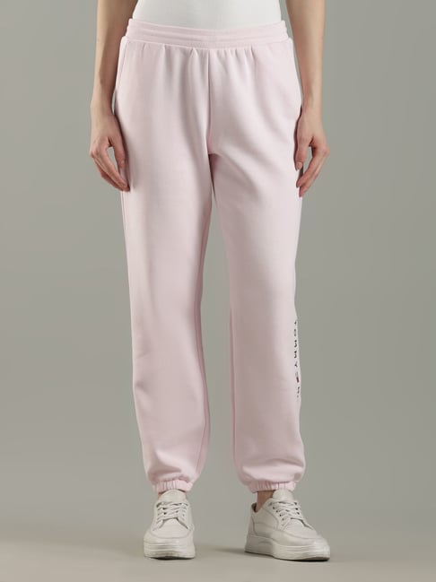 TOMMY HILFIGER Light Pink Low Rise Regular Fit Trackpant