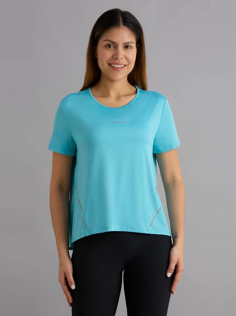 Skechers Blue Regular Fit Printed T-Shirt