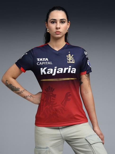 Puma x RCB 2026  Navy Flame Scarlet League Replica Printed Regular Fit Jersey