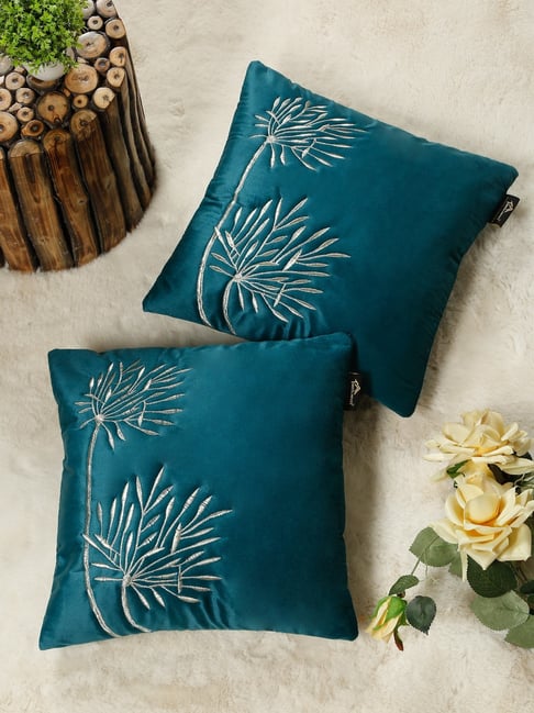 HOSTA HOMES Green Soft Velvet Leaf Cushion Covers - Set of 2-picture-13