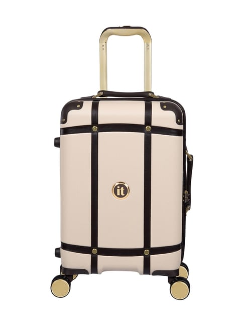 it luggage Beige Superiority Striped Small Expandable Hard Sided Cabin Trolley