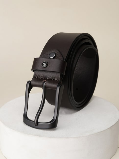 Van Heusen Men Brown Solid Leather Belt-image-27