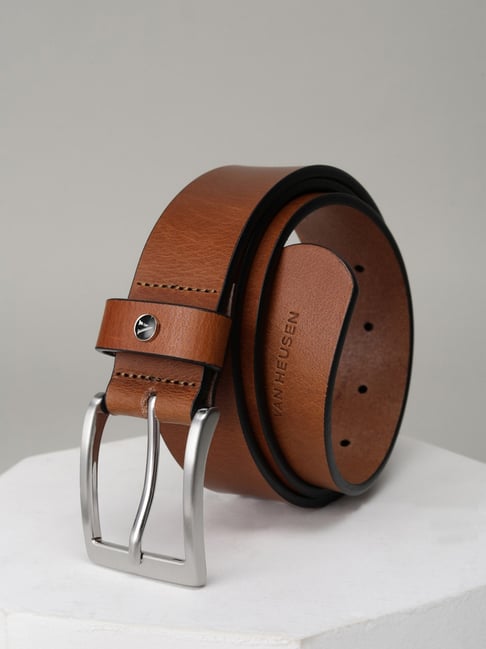 Van Heusen Men Brown Solid Leather Belt-picture-25