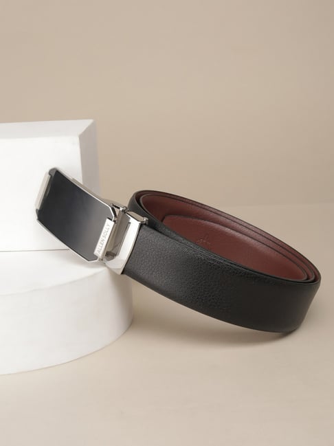 Allen Solly Men Black Textured Leather Belt
