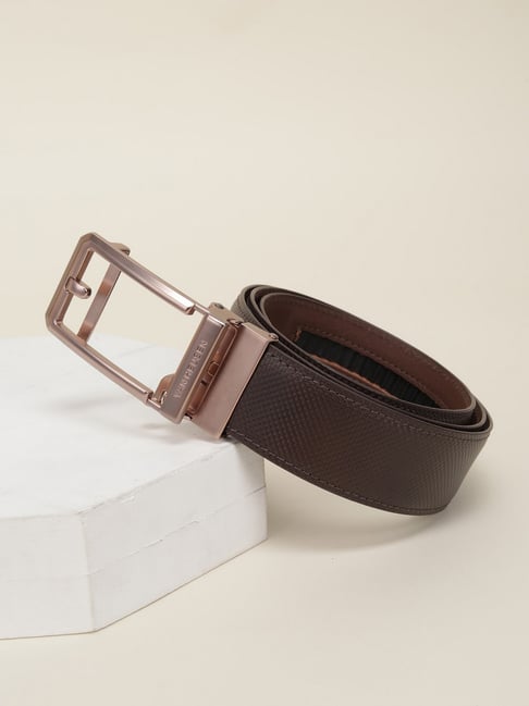 Van Heusen Men Brown Textured Leather Belt-picture-27