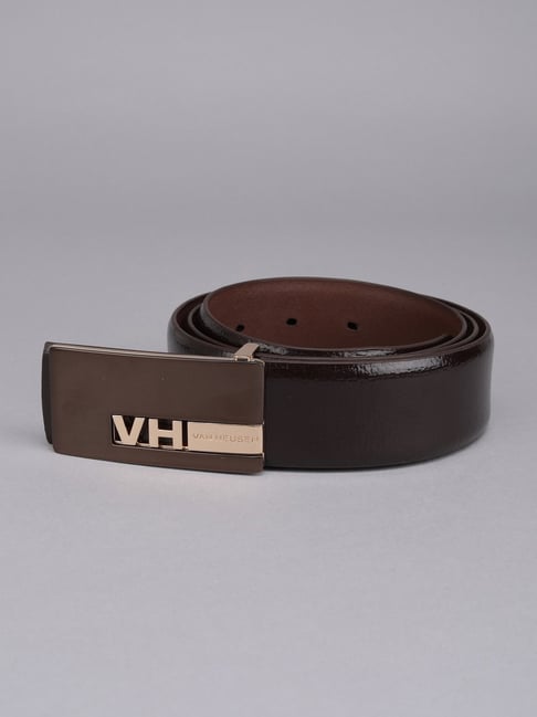 Van Heusen Men Brown Textured Leather Belt-picture-29