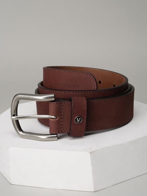 Van Heusen Men Brown Solid Leather Belt-picture-40
