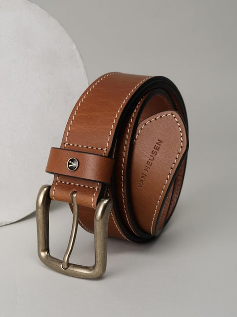 Van Heusen Men Brown Solid Leather Belt-picture-22