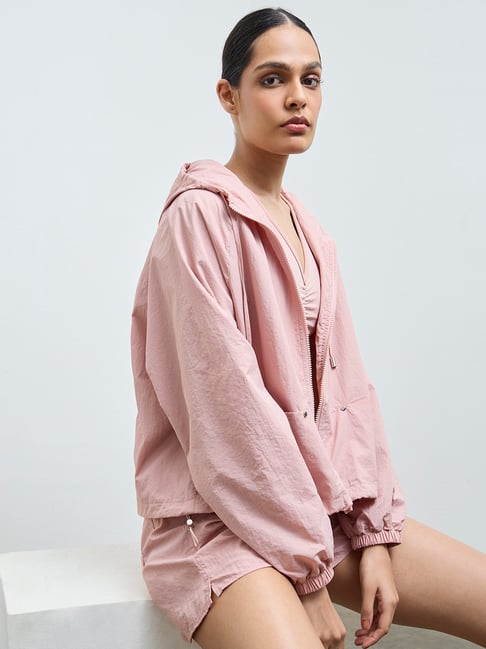 Nuoflexx by Westside Pink Textured Hooded Jacket