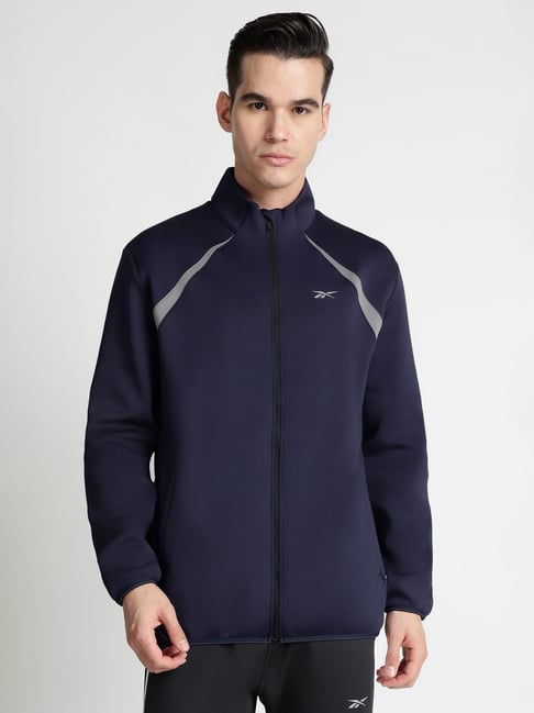 Reebok Navy Solid Regular Fit Jacket