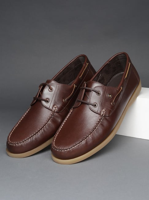 Louis Philippe Men's Brown Boat Shoes