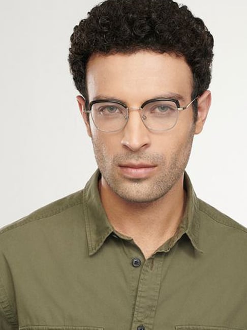 John Jacobs Silver Geometric Unisex Eye Frames