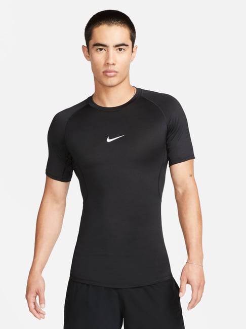 Nike NP DF SS Black Slim Fit Sports T-Shirt