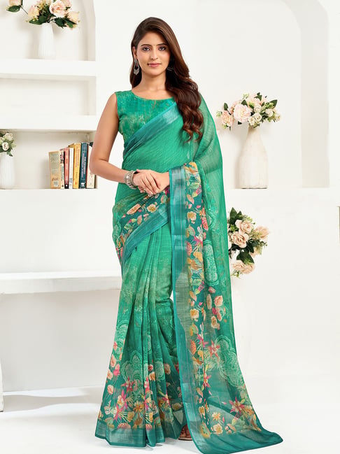 Elora Green Linen Floral Ready To Wear Sarre-picture-23