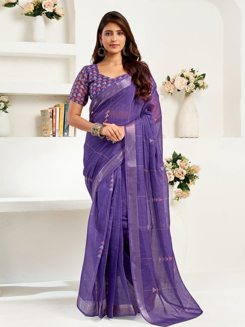 Elora Purple Linen Geomatric Ready To Wear Sarre-picture-27
