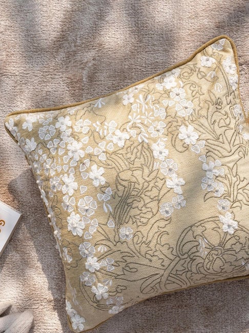 Maspar Green Cotton Square Medium Cushion Cover