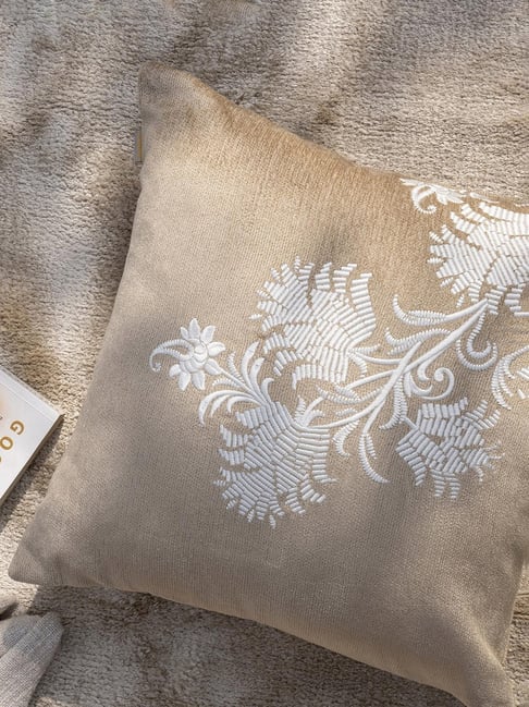 Maspar Neutral Cotton Square Medium Cushion Cover