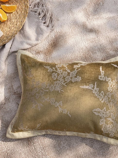 Maspar Green Cotton Rectangle Cushion Cover