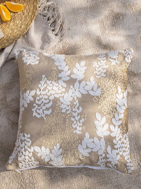 Maspar Neutral Cotton Square Medium Cushion Cover-picture-14