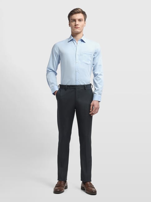 Arrow Black Regular Fit Trousers-picture-30