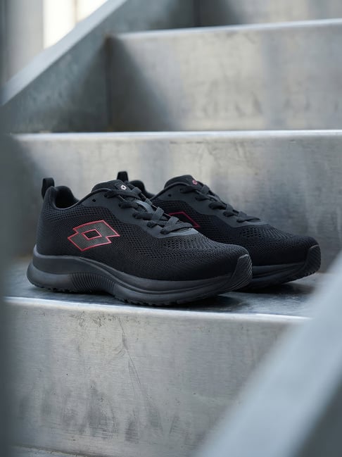 Lotto Men Atleta Knit Black Running Shoes-picture-14