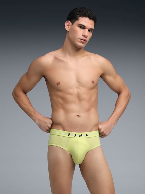 Puma Sunny Lime Black Lite Regular Fit Soft Stretch Brief