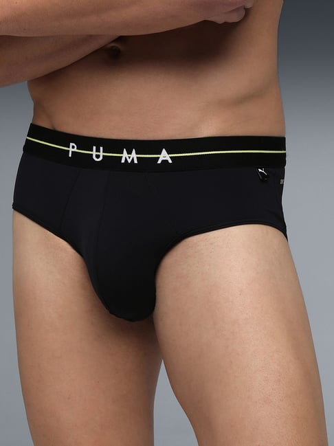 Puma Black Lime punch Lite Regular Fit Soft Stretch Brief