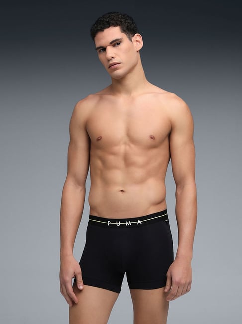 Puma Black Lime Punch Lite Regular Fit Soft Stretch Trunk