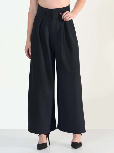 Showoffff Navy Blue Relaxed Fit Trousers