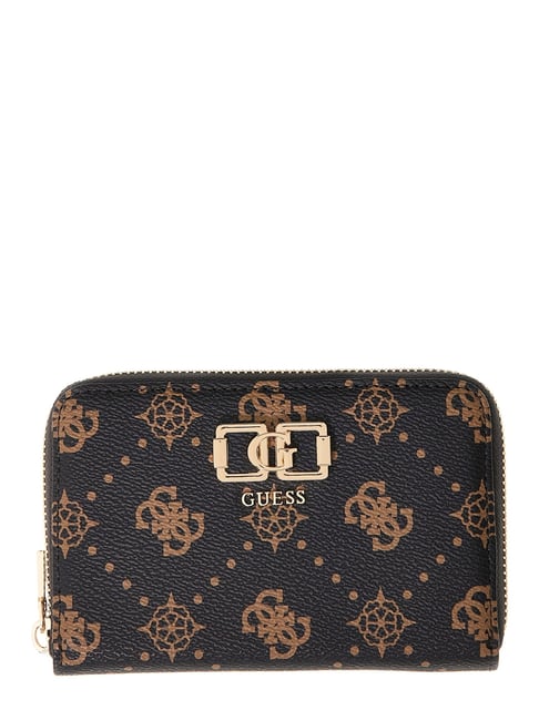 Guess Women's Espresso Printed Pu Emelie Logo Medium Zip-Around Wallet-picture-45