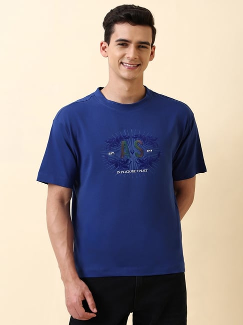Allen Solly Blue Relaxed Fit Printed T-shirt-picture-26