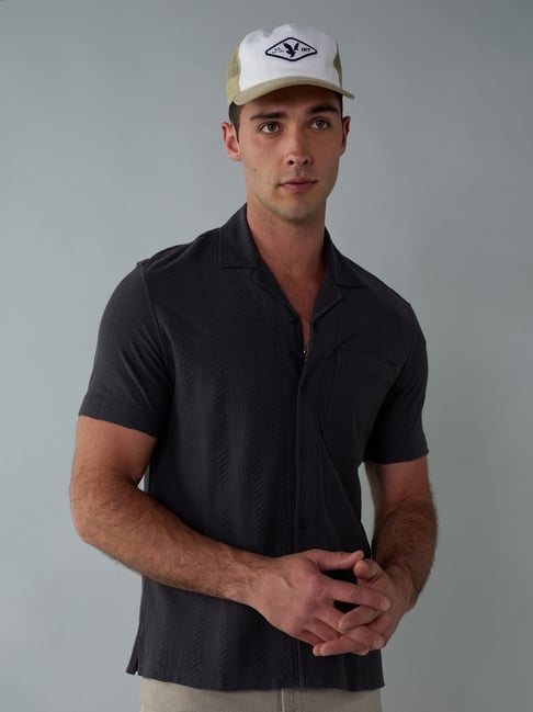 American Eagle Grey Cotton Regular Fit Printed Shirt-picture-23