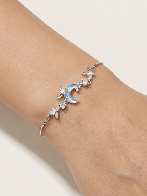 Buy Touch925 995 Silver Moon Charm Bracelet for Women Online At