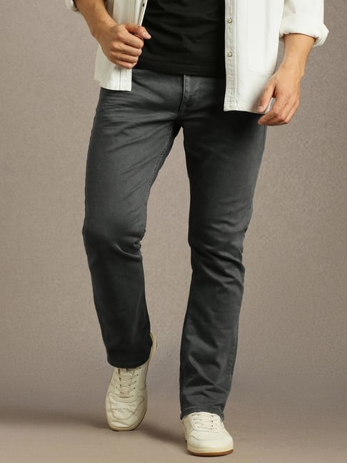 Louis Philippe Grey Cotton Slim Fit Jeans-picture-42
