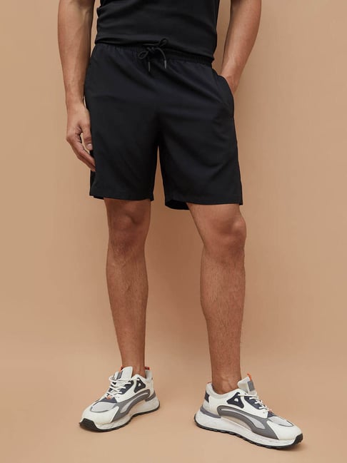 Fame Forever By Lifestyle Black Regular Fit Sports Shorts