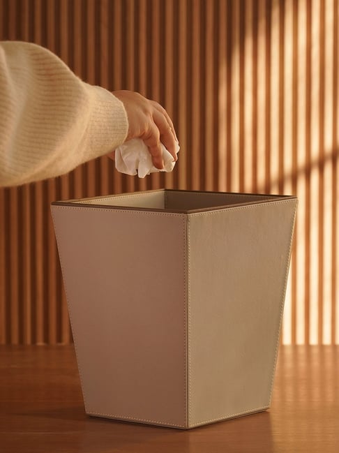 Pure Home and Living Beige MDF Two Tone Dustbin